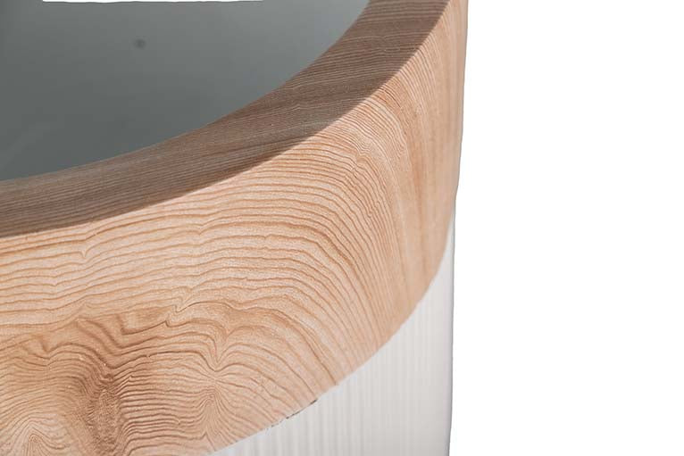 VASO DE FLORES DE POLIRESINA BRANCA 46x46x121 CM