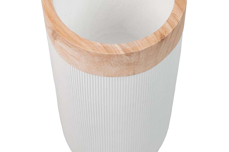 VASO DE FLORES DE POLIRESINA BRANCA 46x46x121 CM