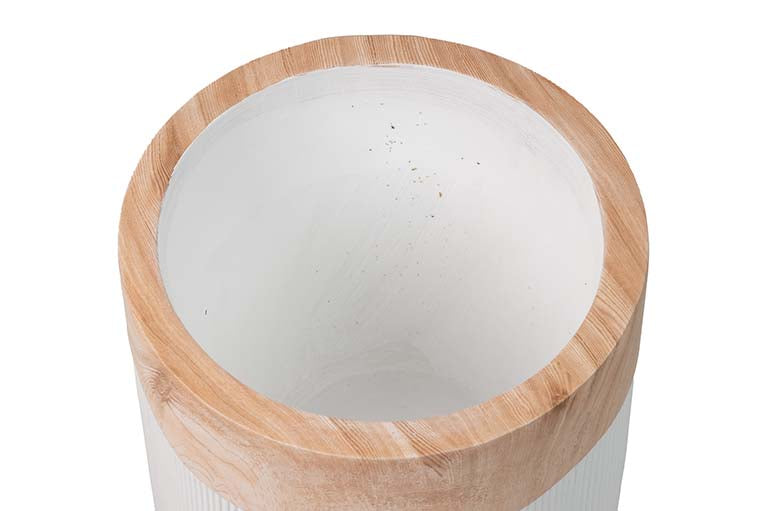 VASO DE FLORES DE POLIRESINA BRANCA 46x46x121 CM