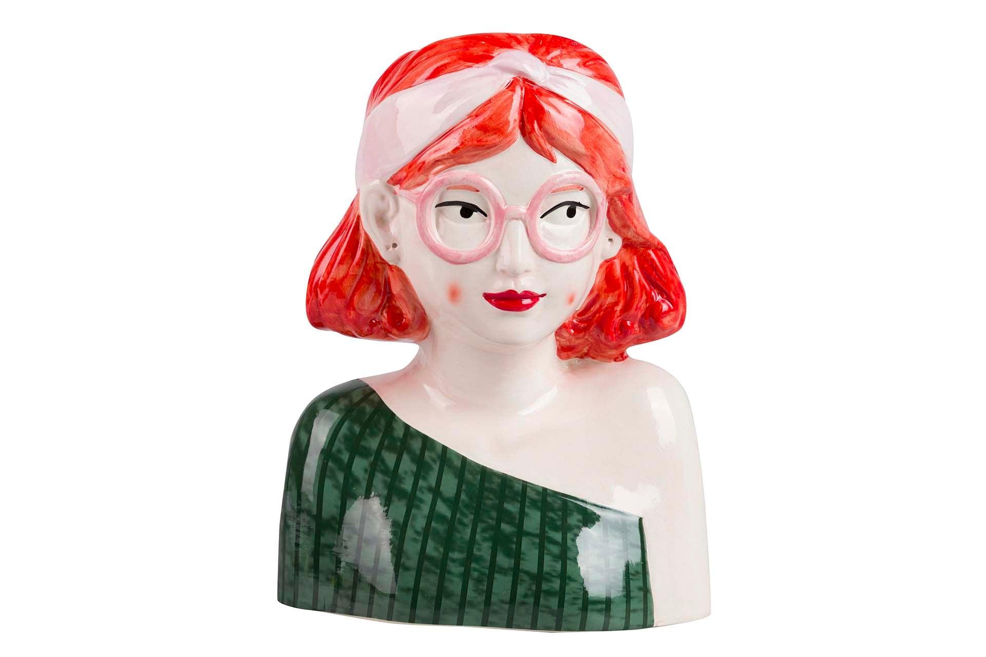 Vaso de cerâmica com copos, 22x15x29 cm