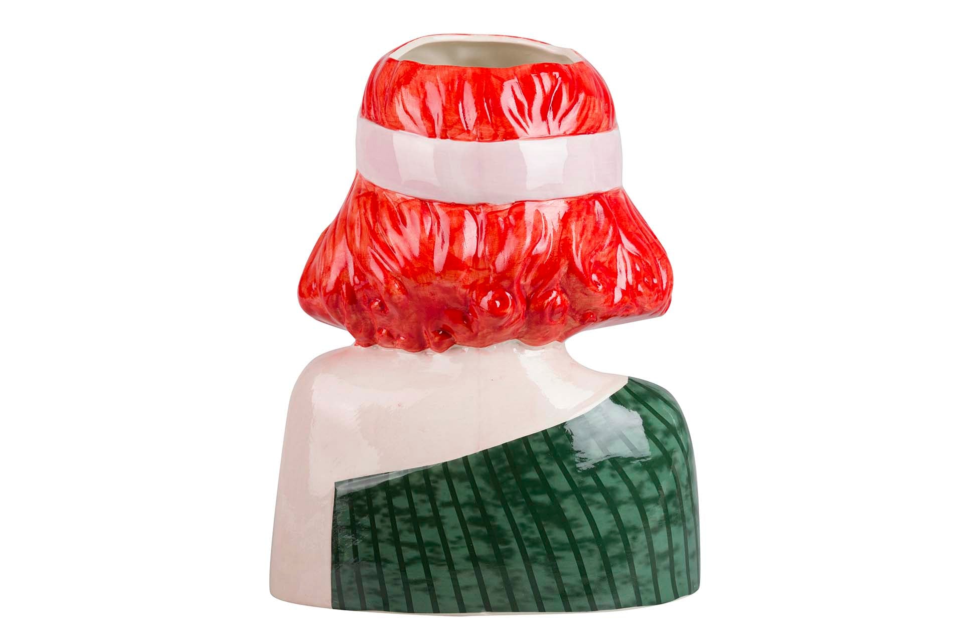 Vaso de cerâmica com copos, 22x15x29 cm