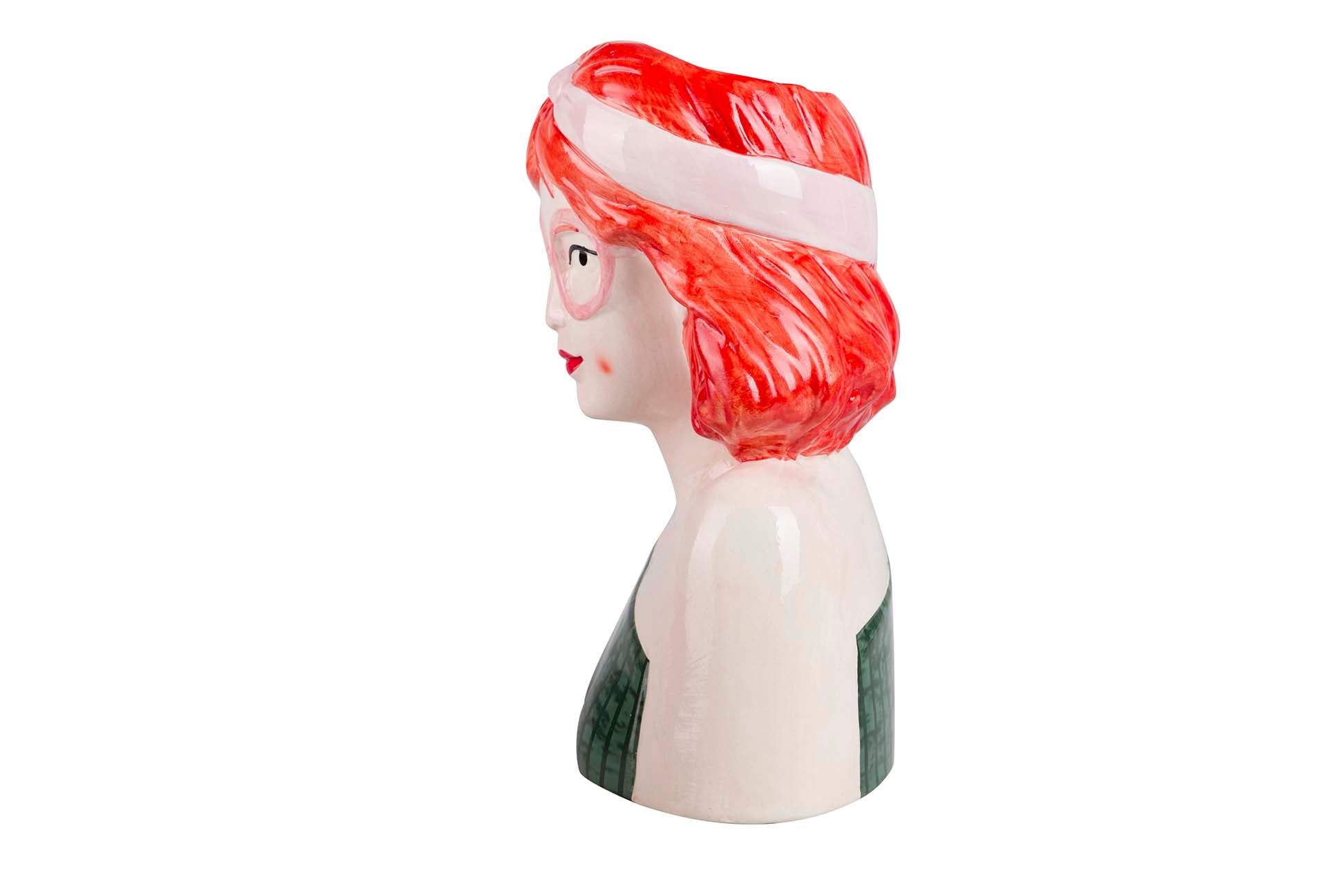 Vaso de cerâmica com copos, 22x15x29 cm