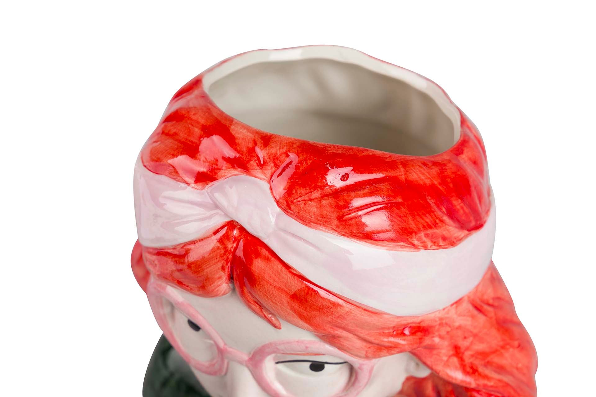 Vaso de cerâmica com copos, 22x15x29 cm