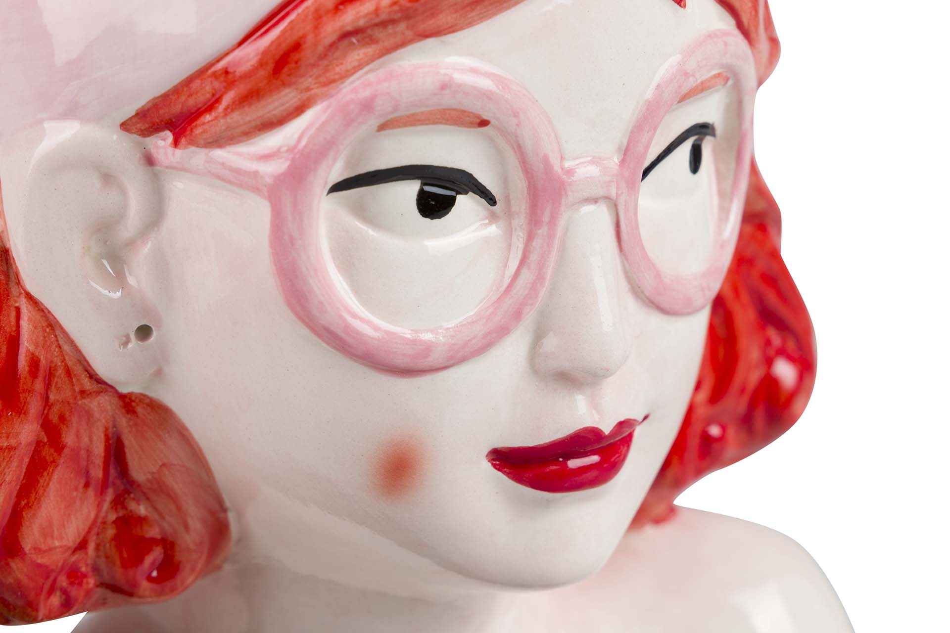 Vaso de cerâmica com copos, 22x15x29 cm