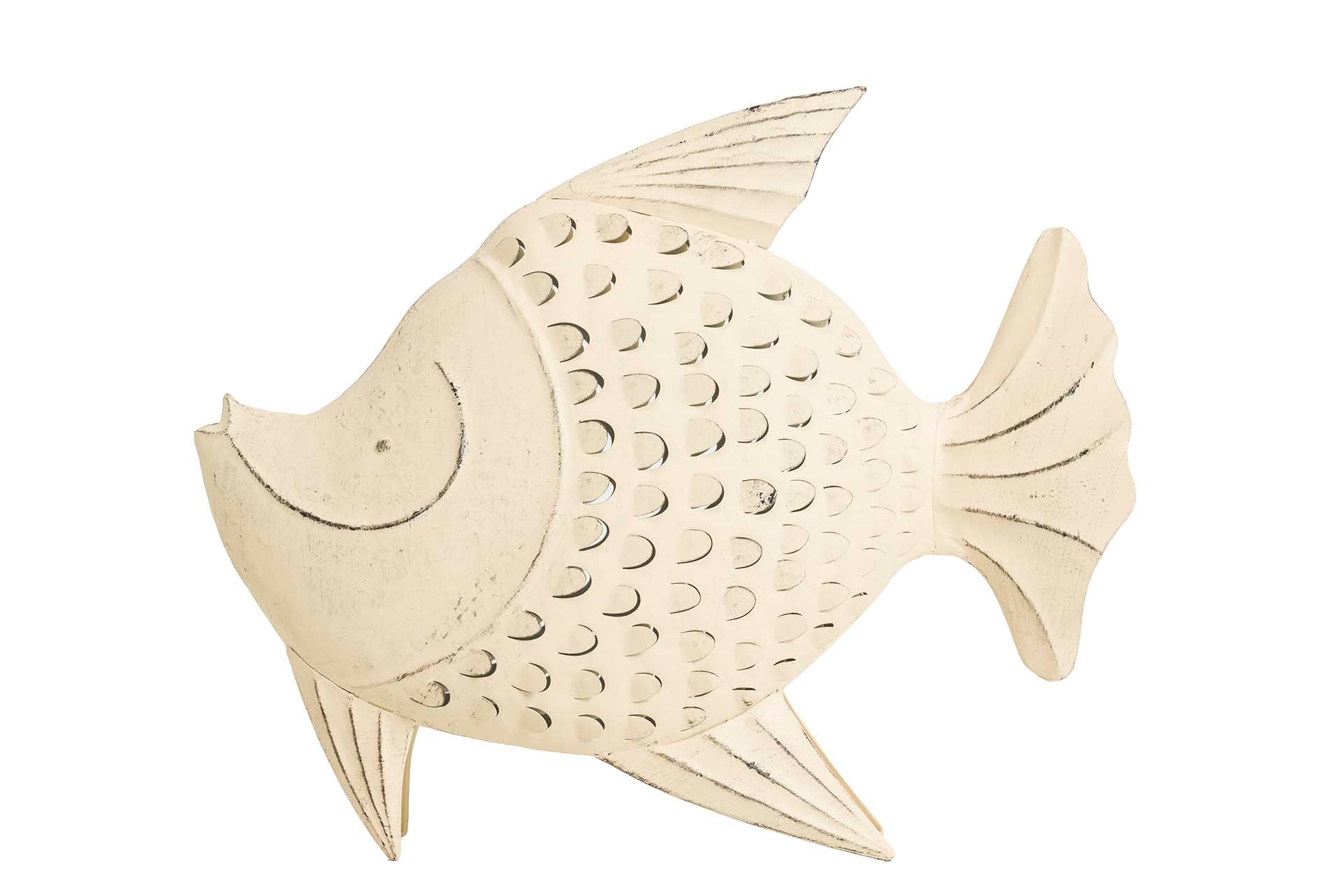 FIGURA PEZ METAL BLANCO 61x19x49 CM