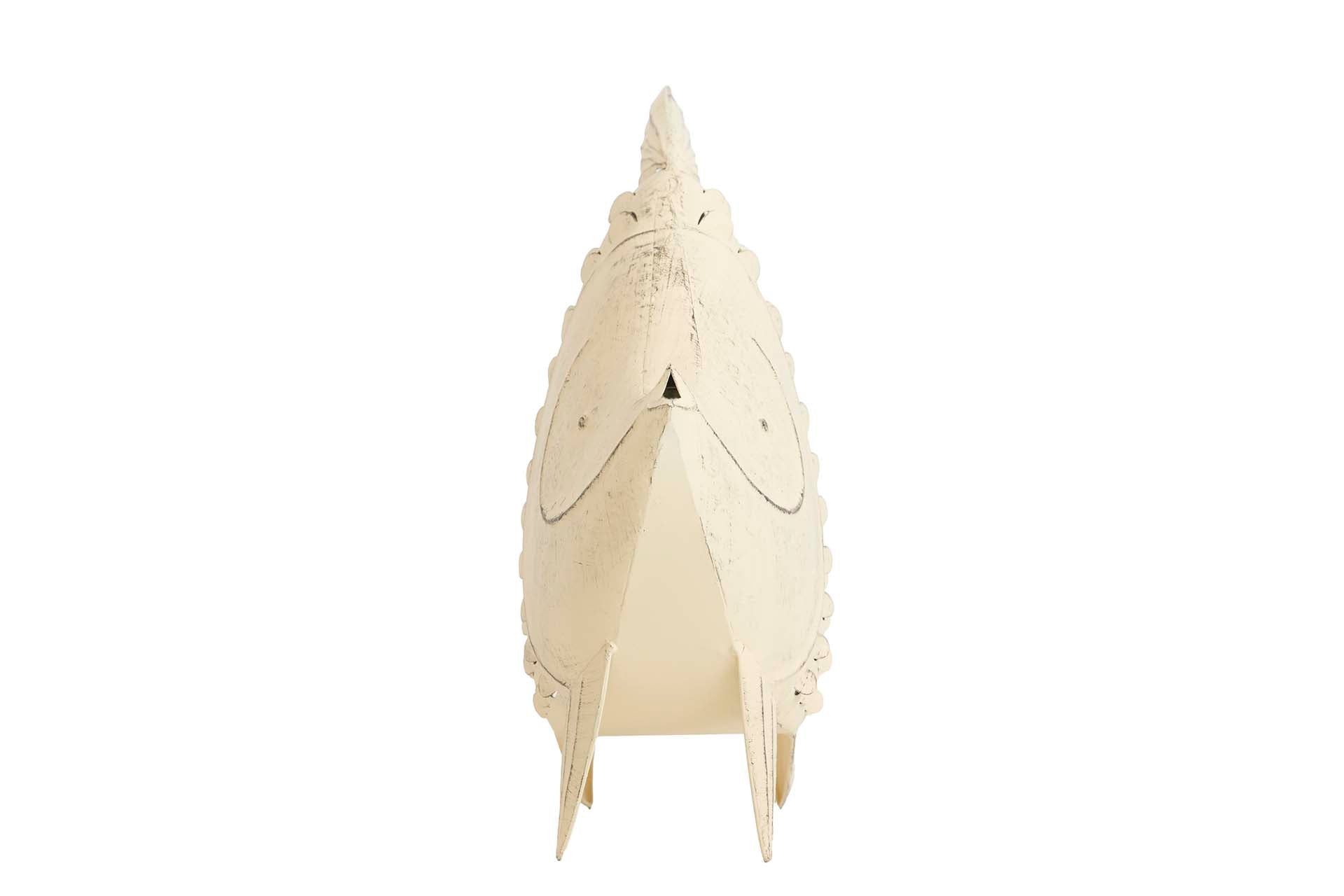 FIGURA PEZ METAL BLANCO 61x19x49 CM