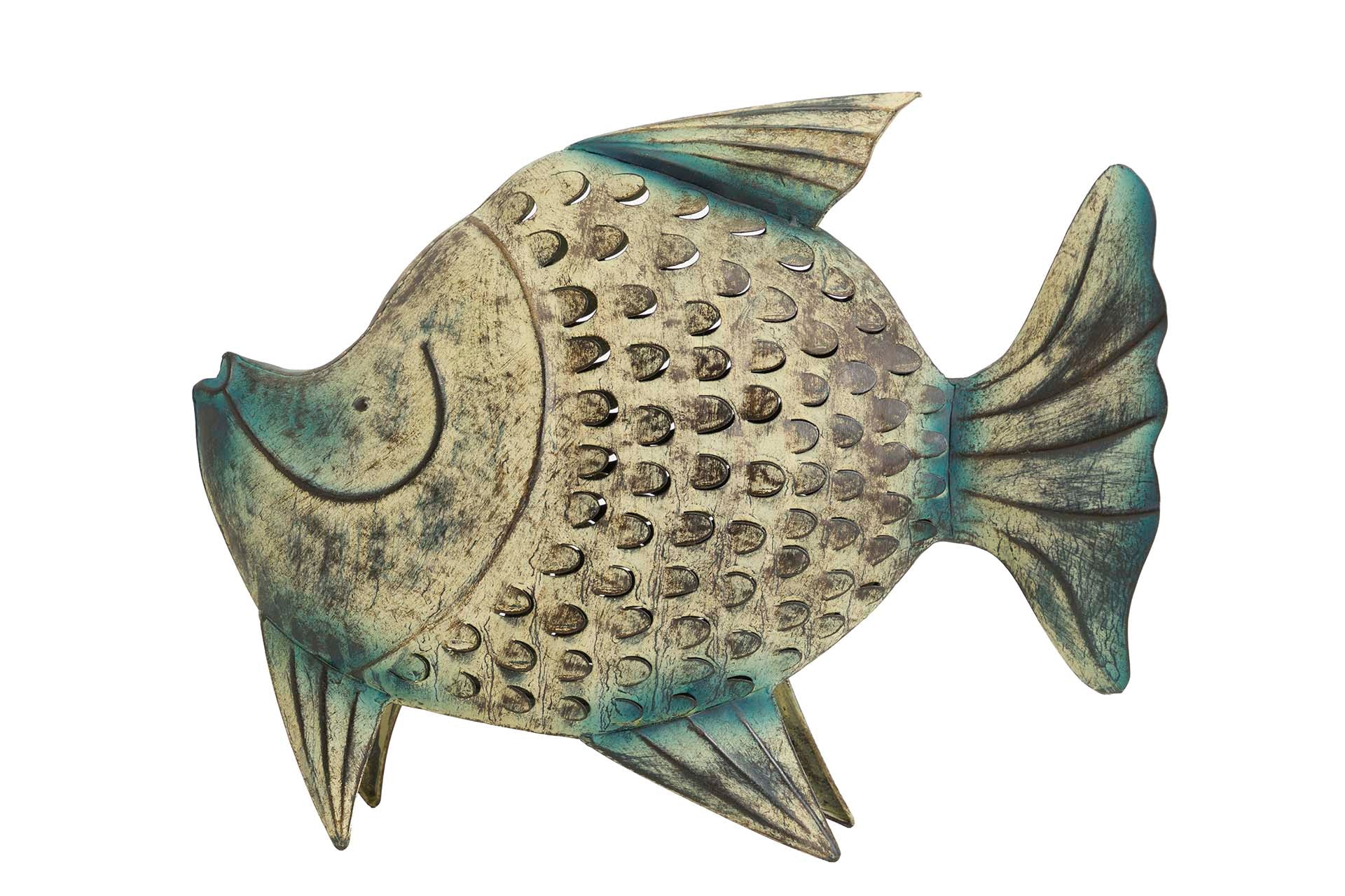 FIGURA PEZ METAL AZUL 61x19x49 CM