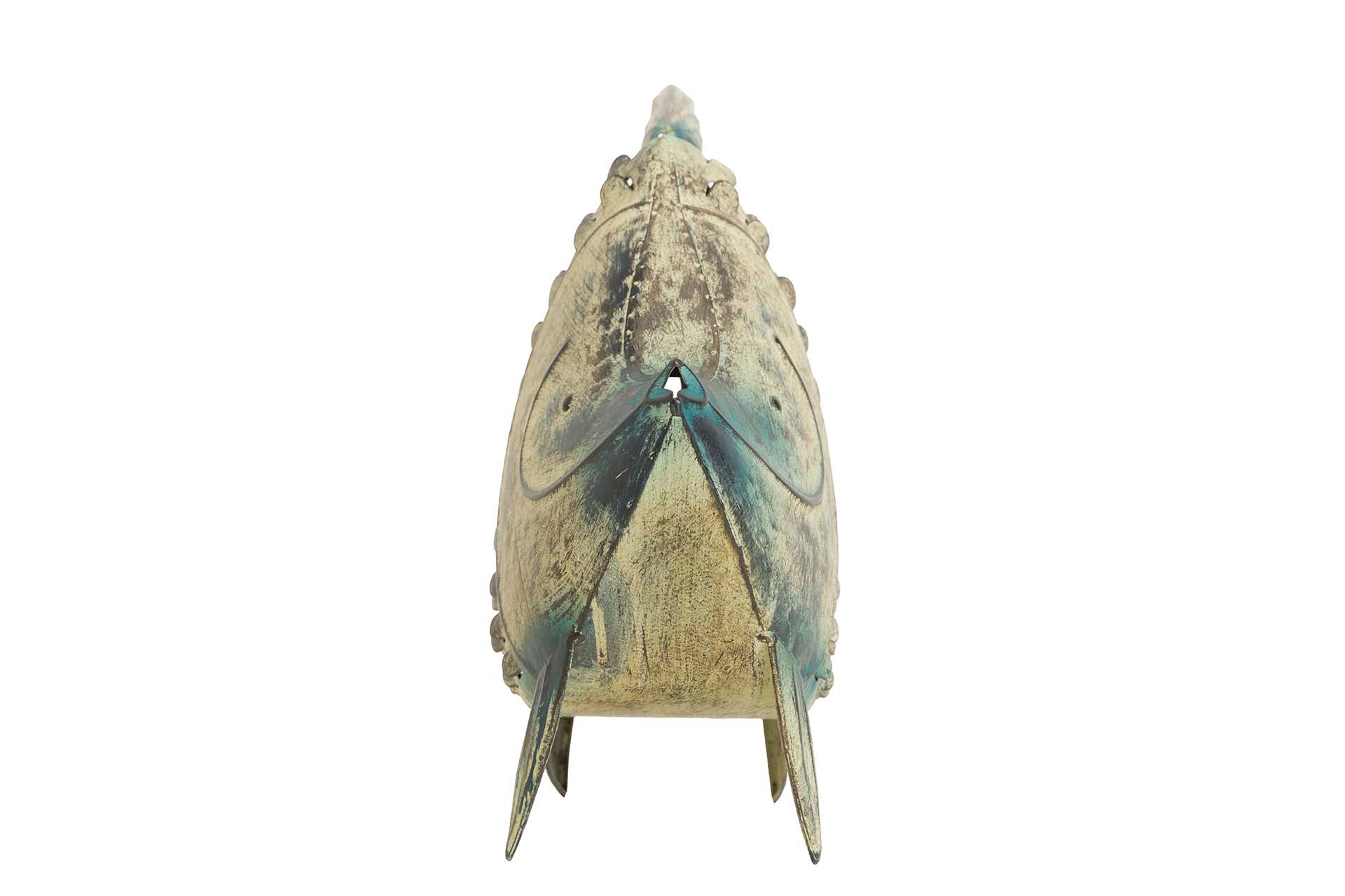 FIGURA PEZ METAL AZUL 61x19x49 CM