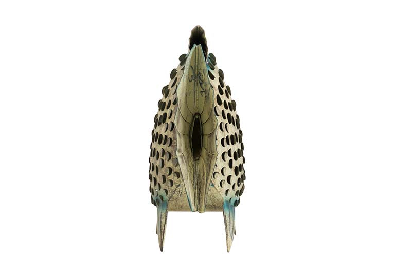 FIGURA DE PEIXE DE METAL AZUL 61x19x49 CM