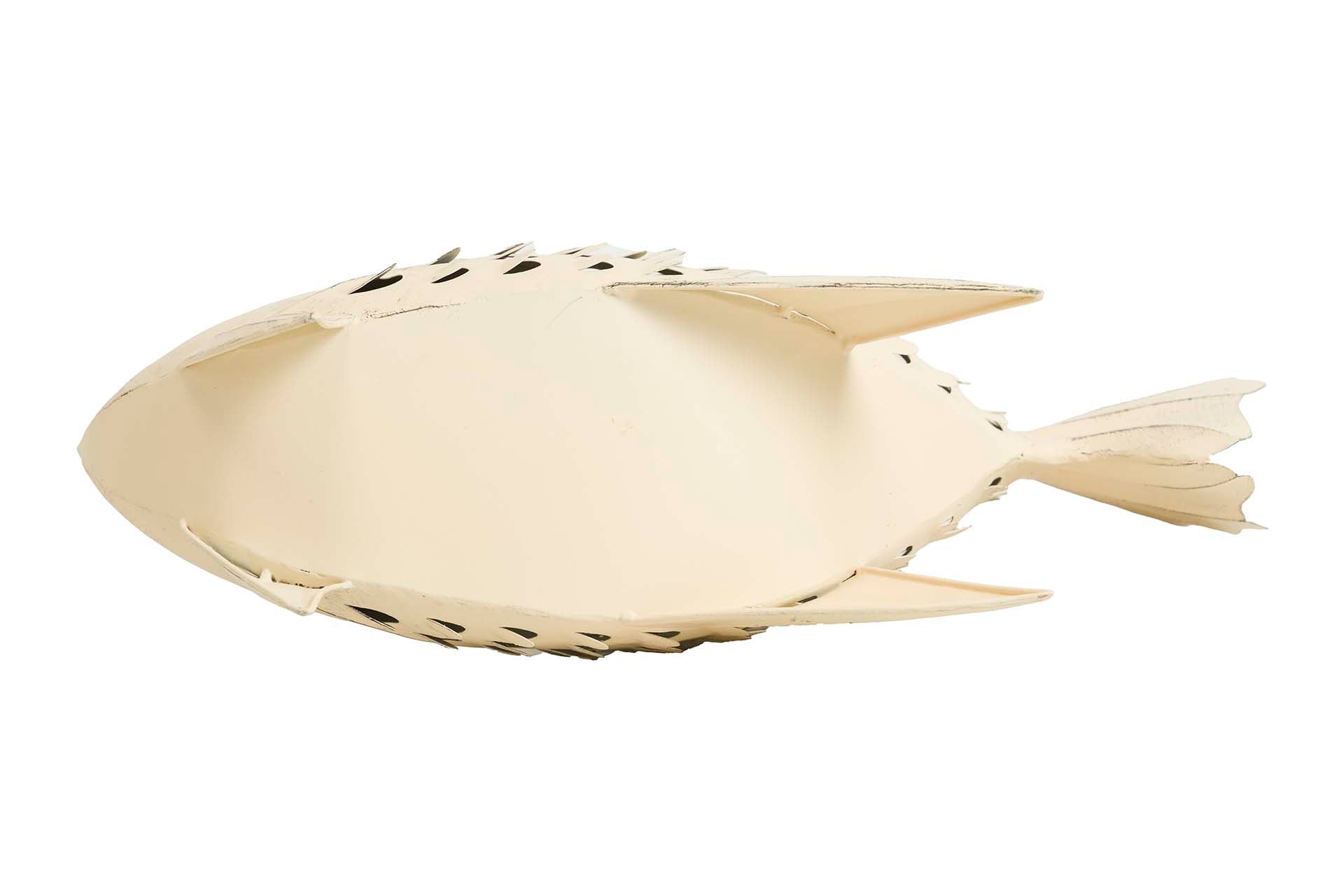 FIGURA PEZ METAL BLANCO 49x15x42 CM