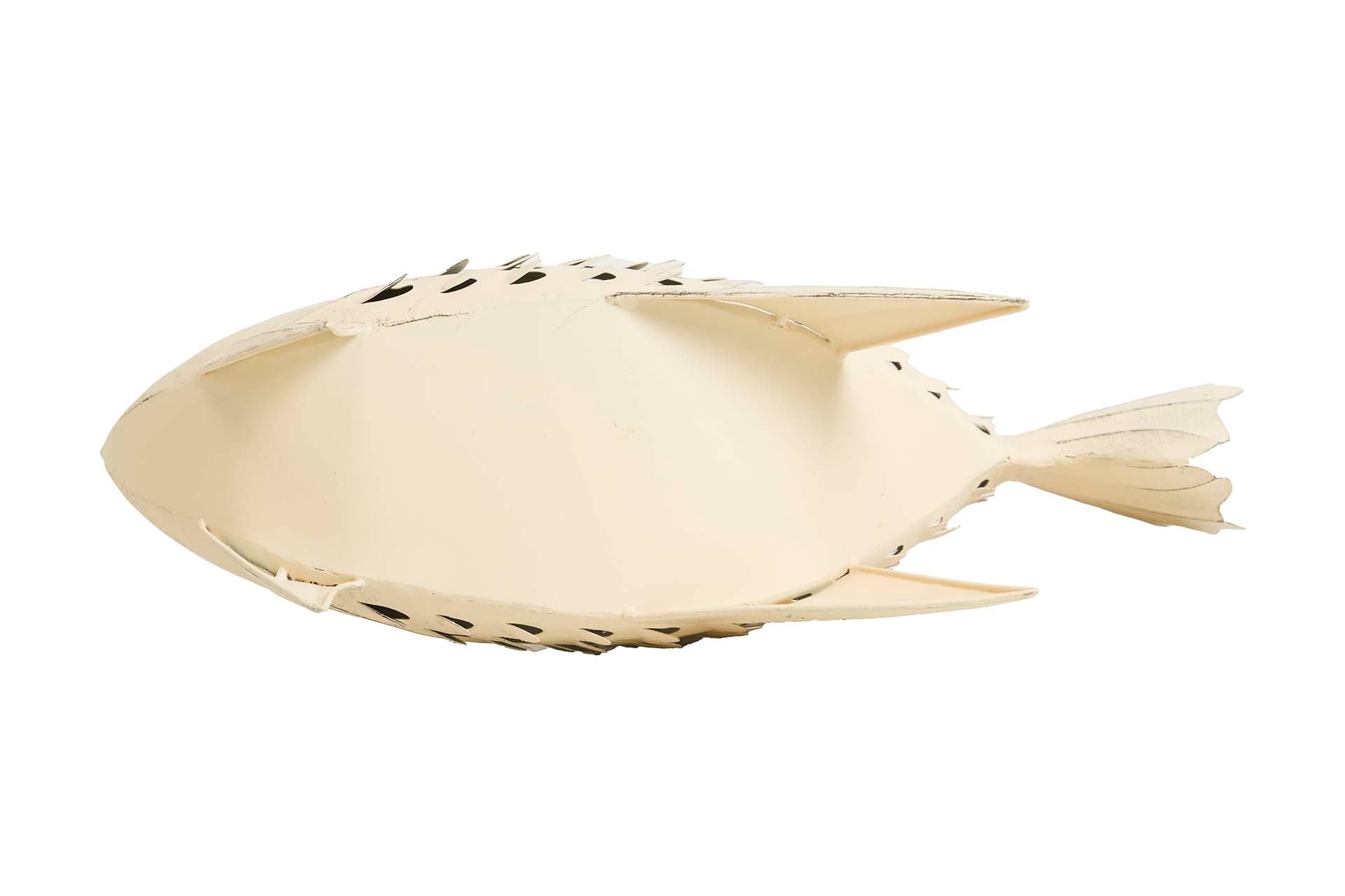 FIGURA PEZ METAL BLANCO 40x13x32 CM