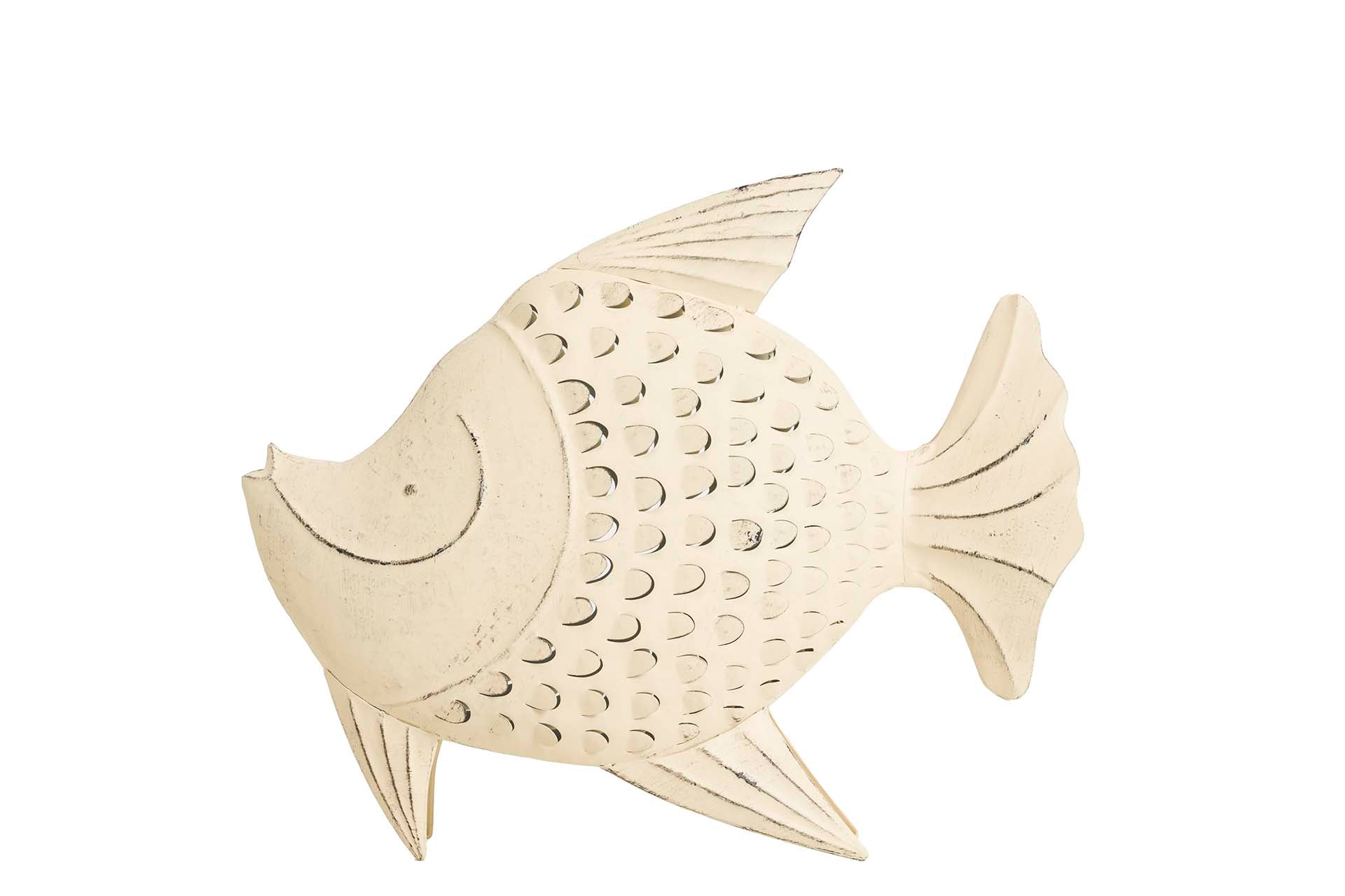 FIGURA PEZ METAL BLANCO 40x13x32 CM