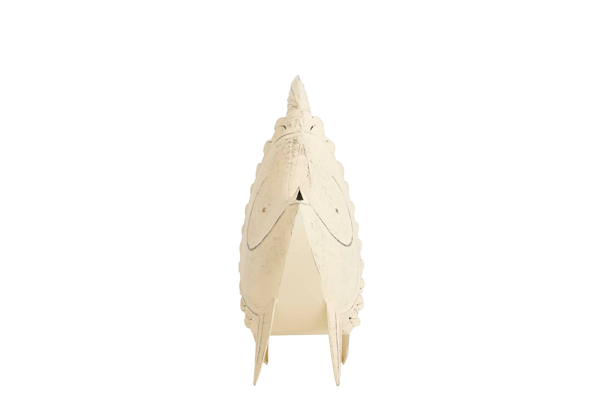 FIGURA PEZ METAL BLANCO 40x13x32 CM