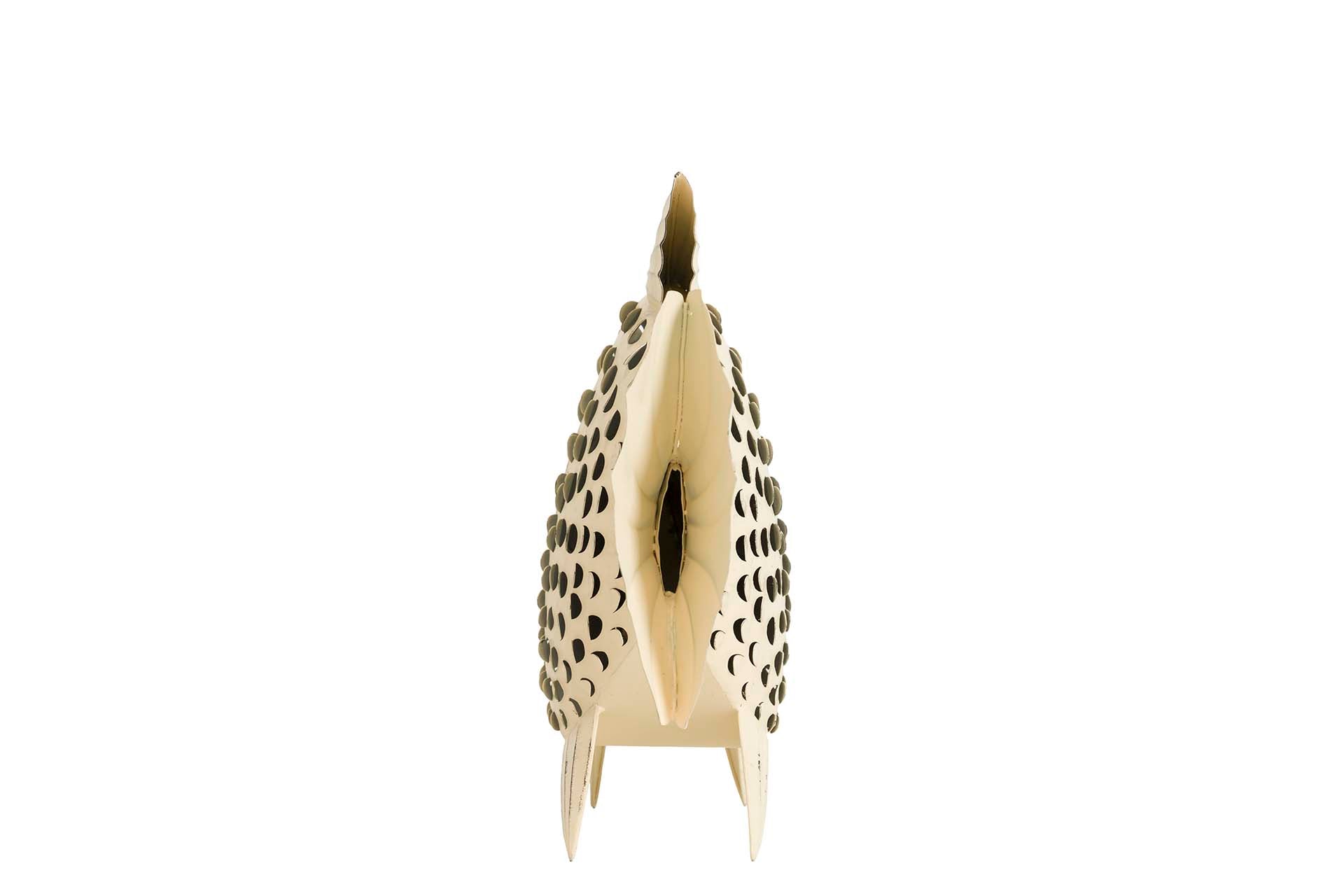 FIGURA PEZ METAL BLANCO 40x13x32 CM