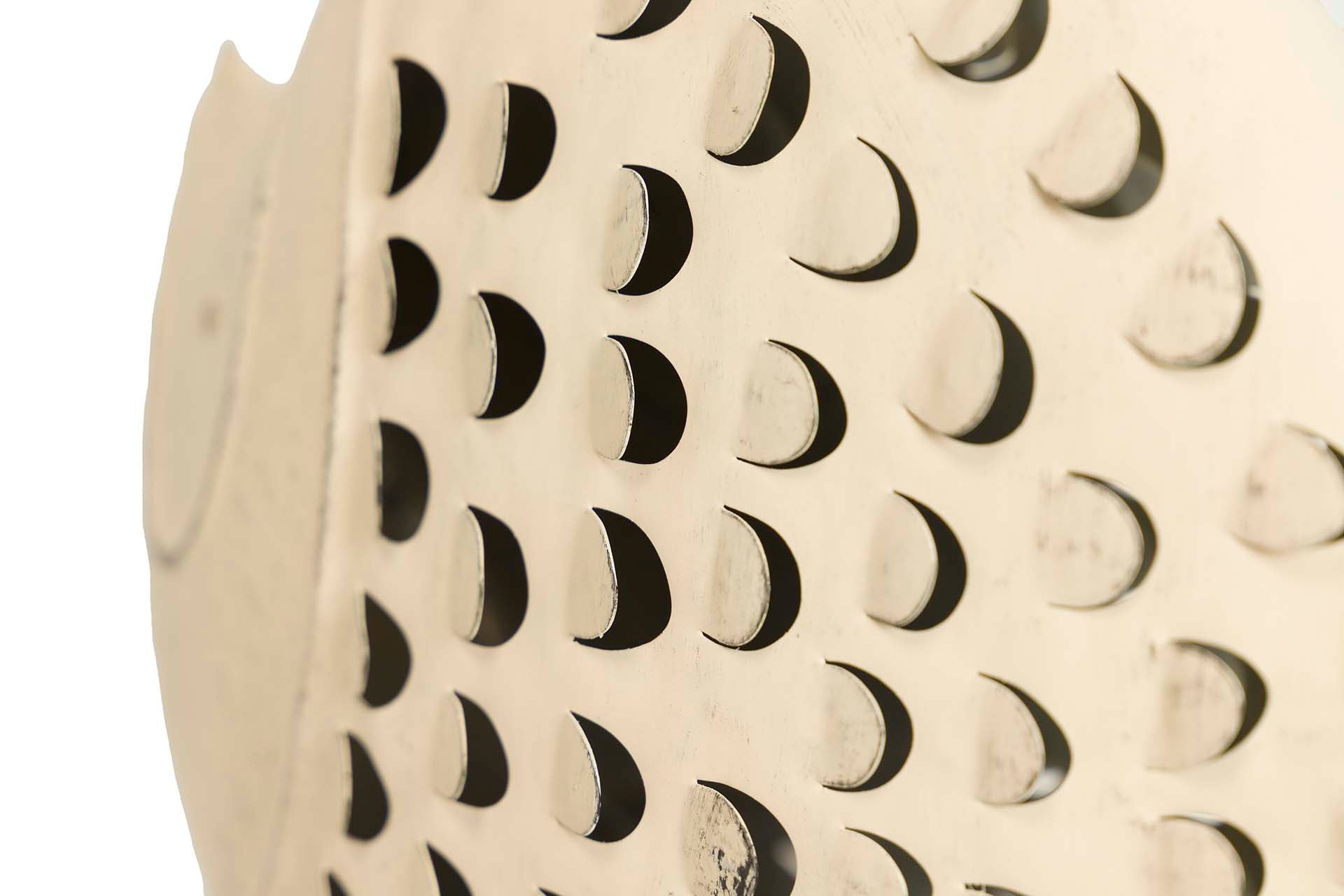 WHITE METAL FISH FIGURE 40x13x32 CM