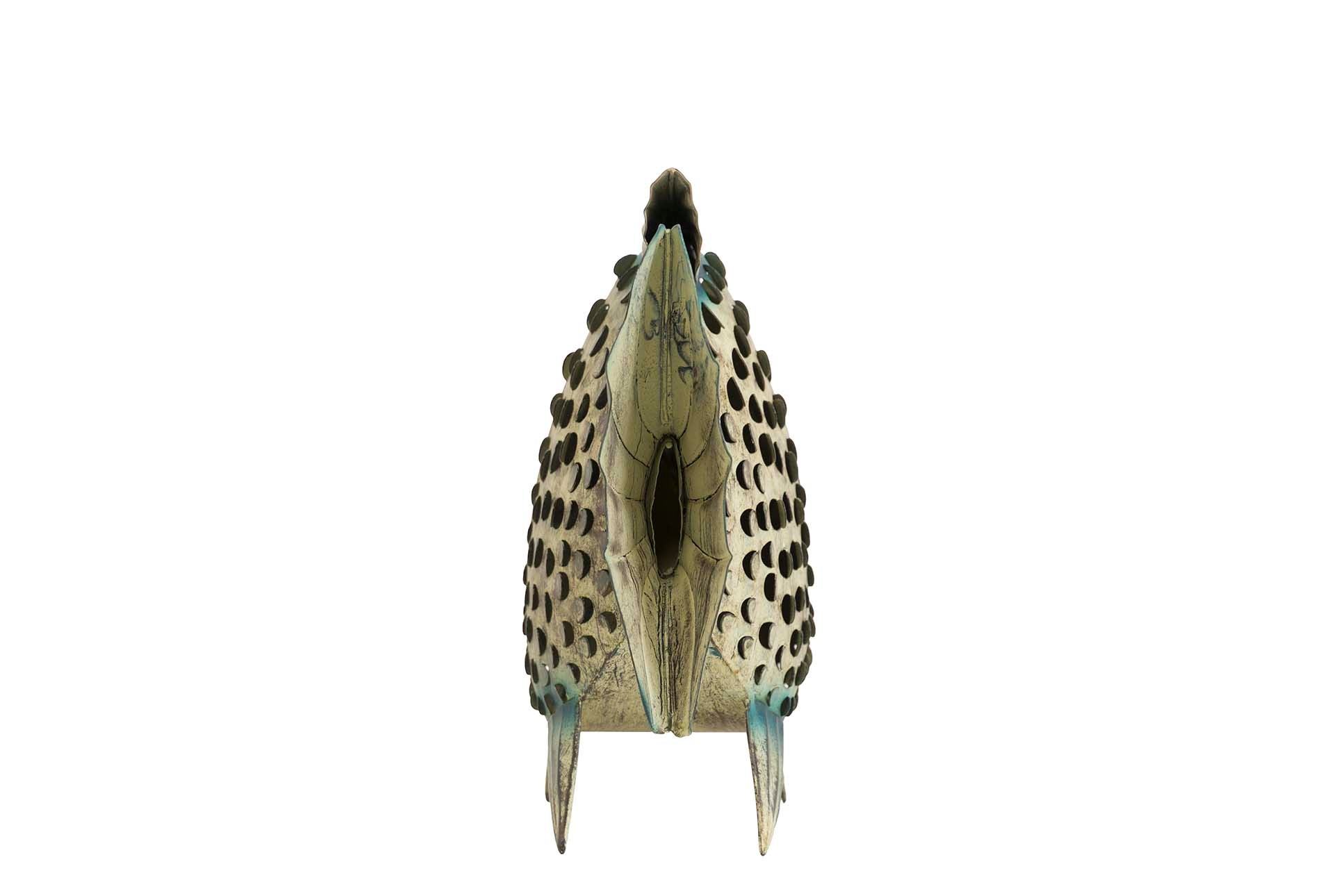FIGURA DE PEIXE DE METAL AZUL 40x13x32 CM
