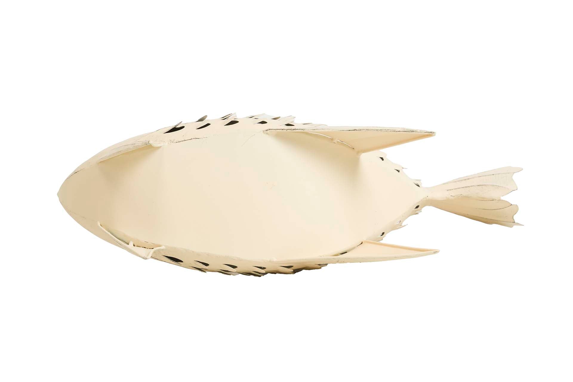 FIGURA PEZ METAL BLANCO 34x11x24 CM