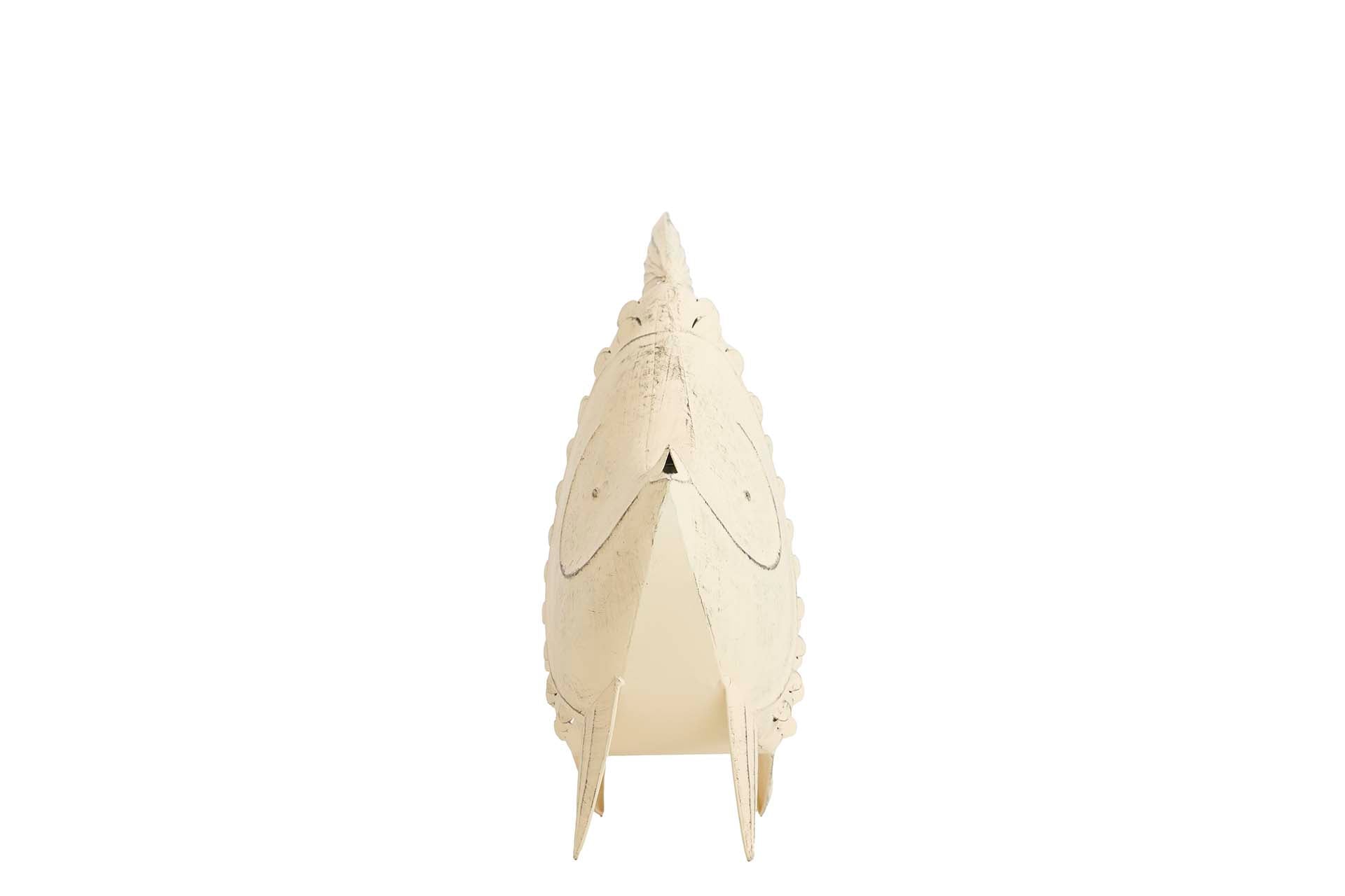 FIGURA PEZ METAL BLANCO 34x11x24 CM