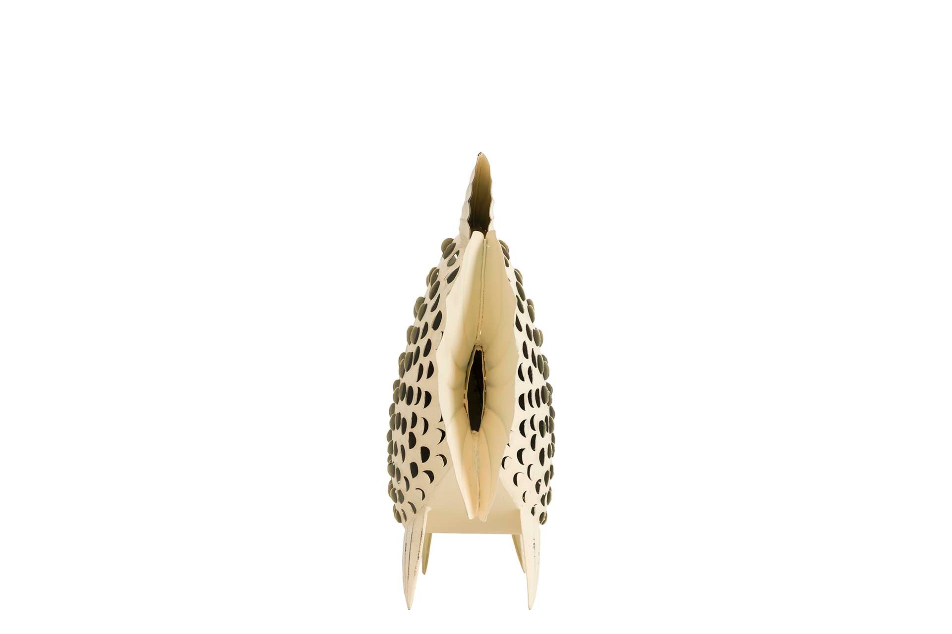 FIGURA PEZ METAL BLANCO 34x11x24 CM