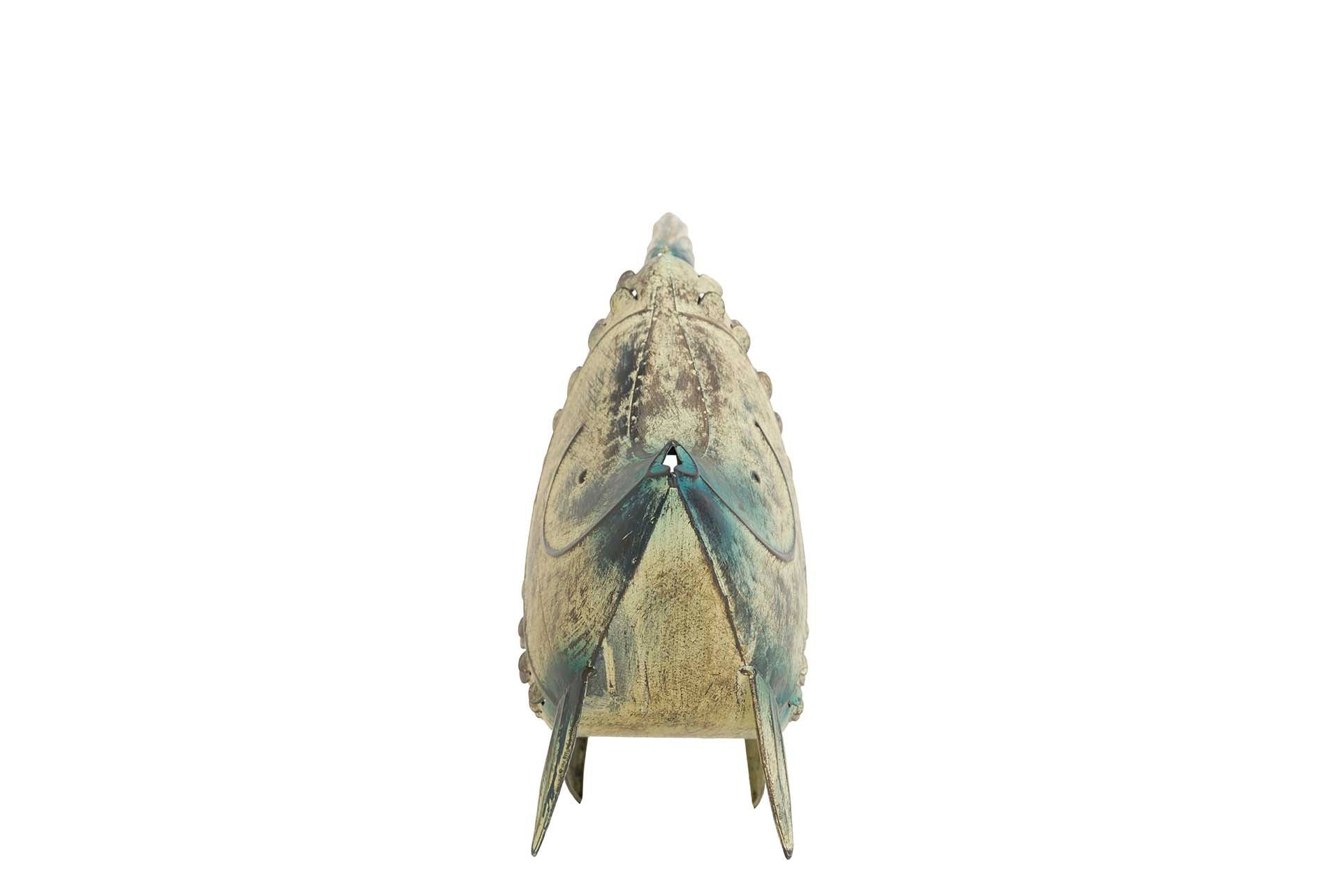 FIGURA PEZ METAL AZUL 34x11x24 CM