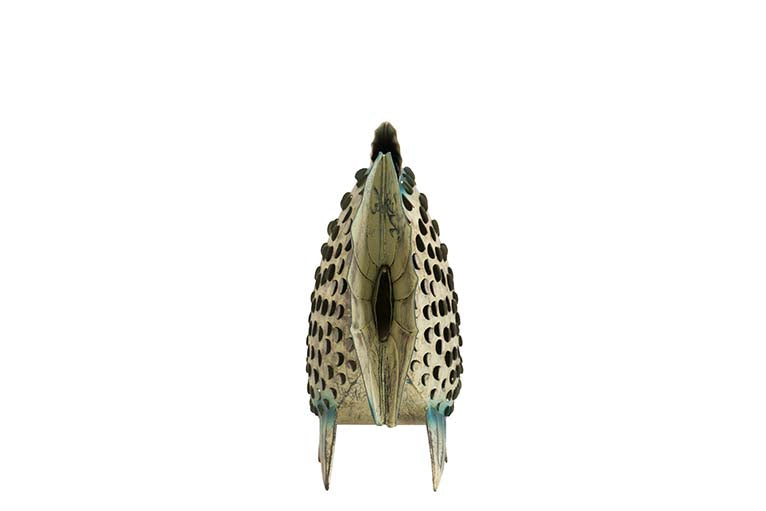 FIGURA PEZ METAL AZUL 34x11x24 CM