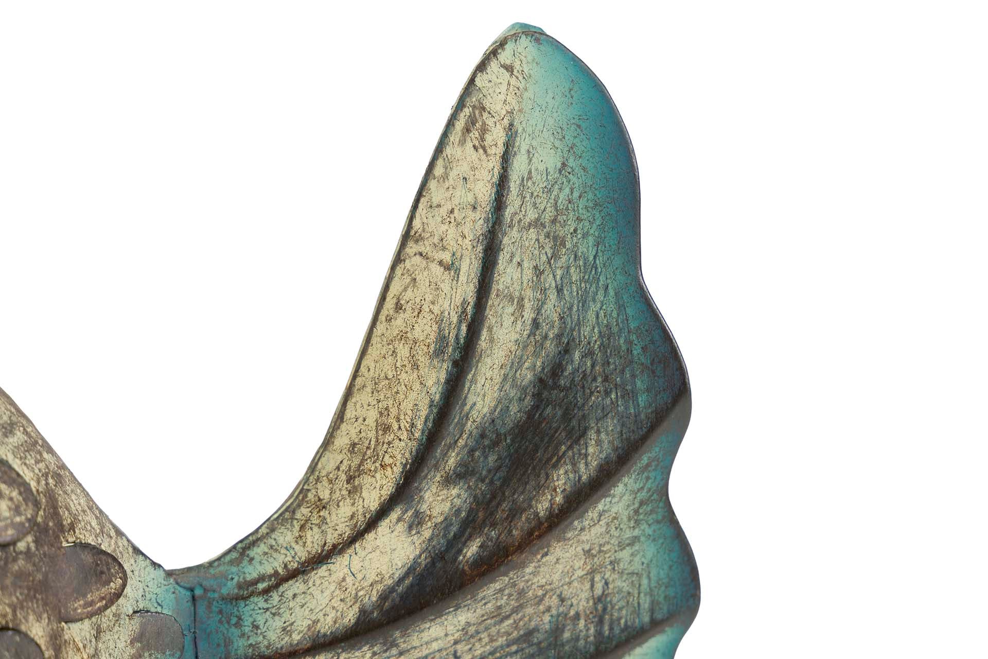 BLUE METAL FISH FIGURE 34x11x24 CM