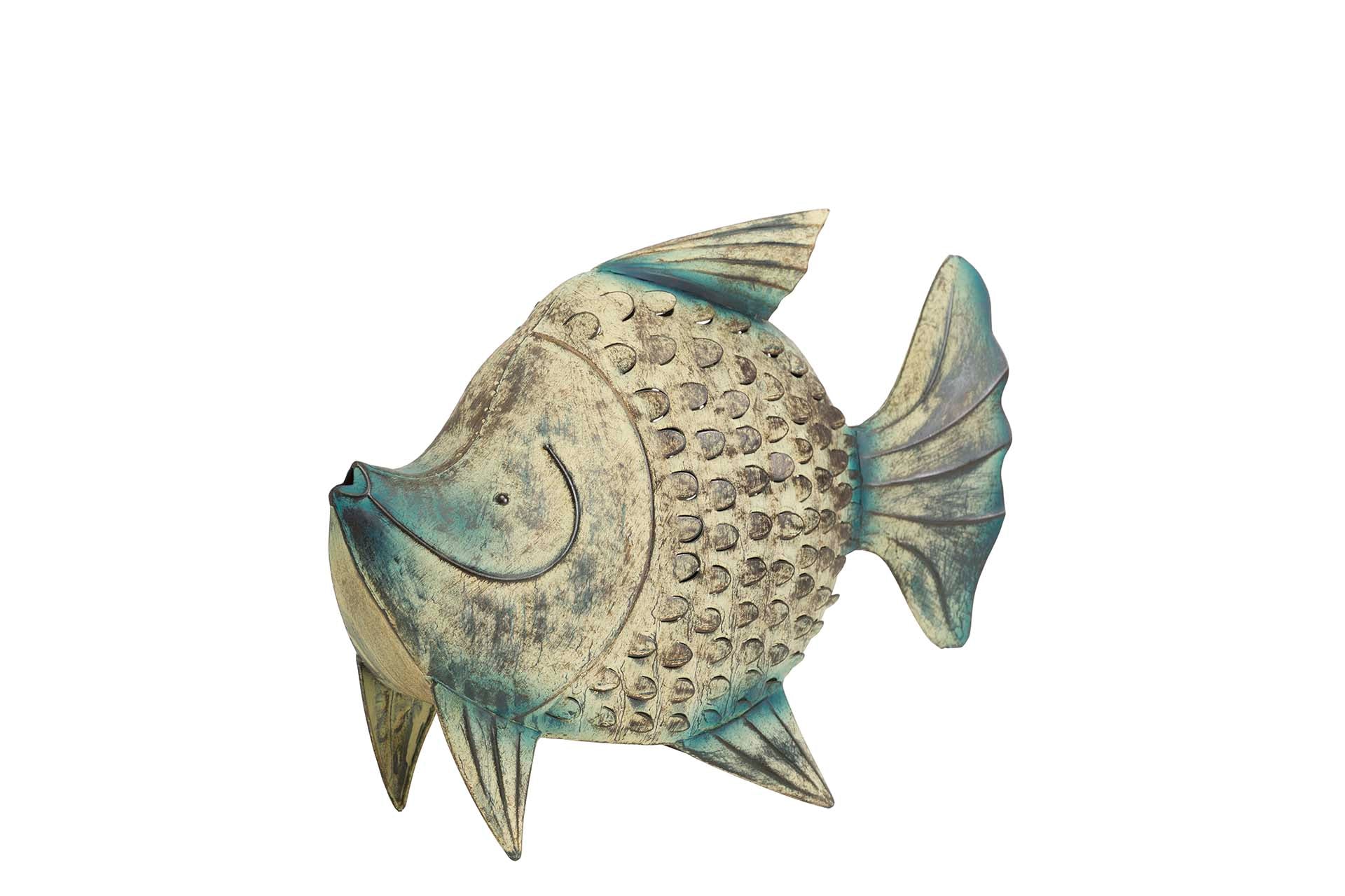 FIGURA PEZ METAL AZUL 34x11x24 CM