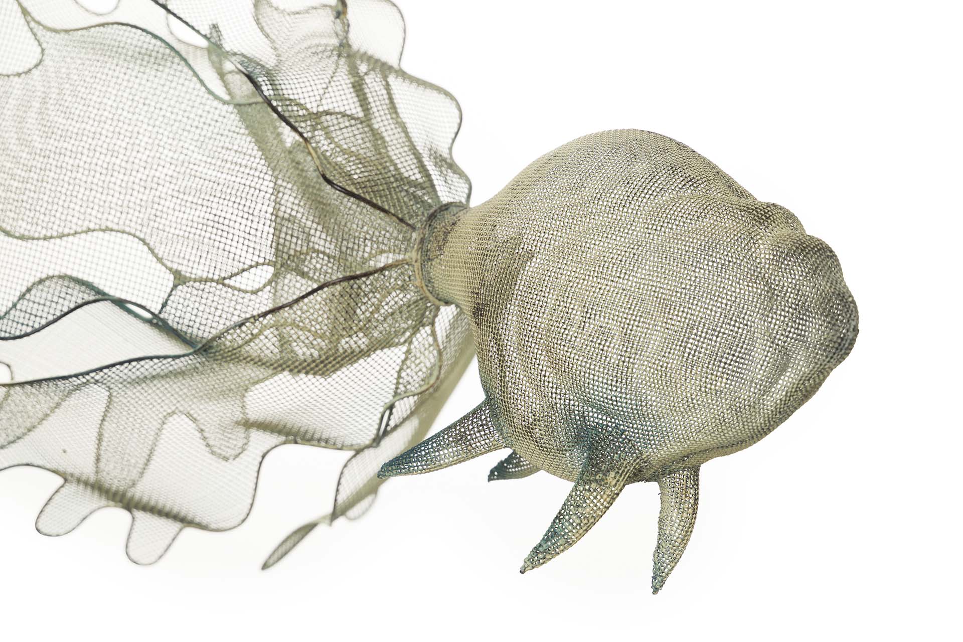 BLUE METAL FISH FIGURE 98x77x62 CM