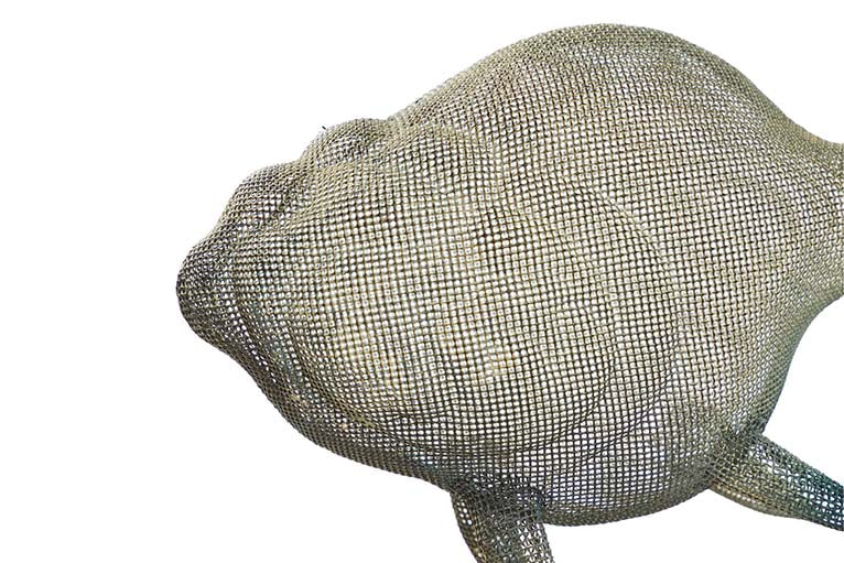 BLUE METAL FISH FIGURE 98x77x62 CM