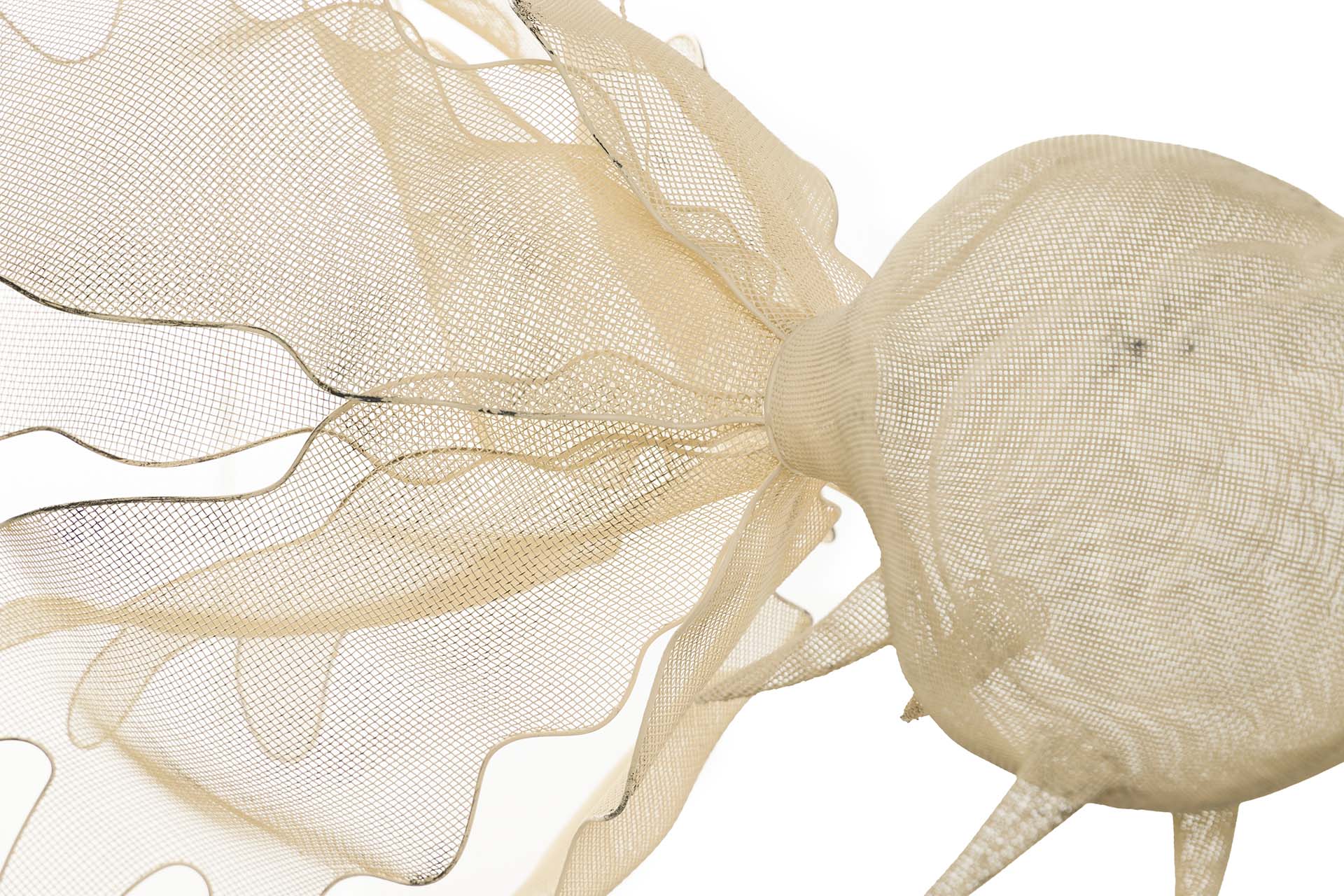 White Metal Hanging Fish Figurine 73x53x46 cm