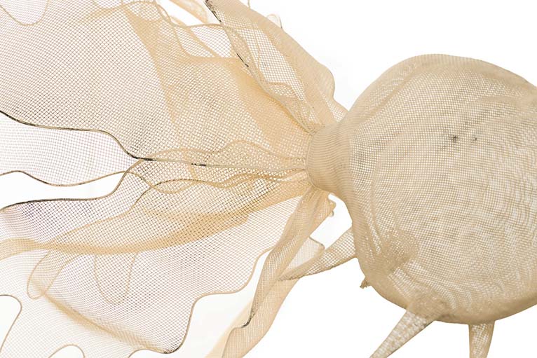 White Metal Hanging Fish Figurine 73x53x46 cm