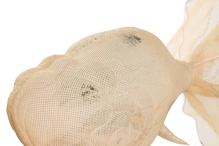 White Metal Hanging Fish Figurine 73x53x46 cm
