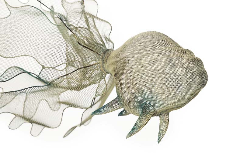 BLUE METAL HANGING FISH FIGURE 73x53x46 CM