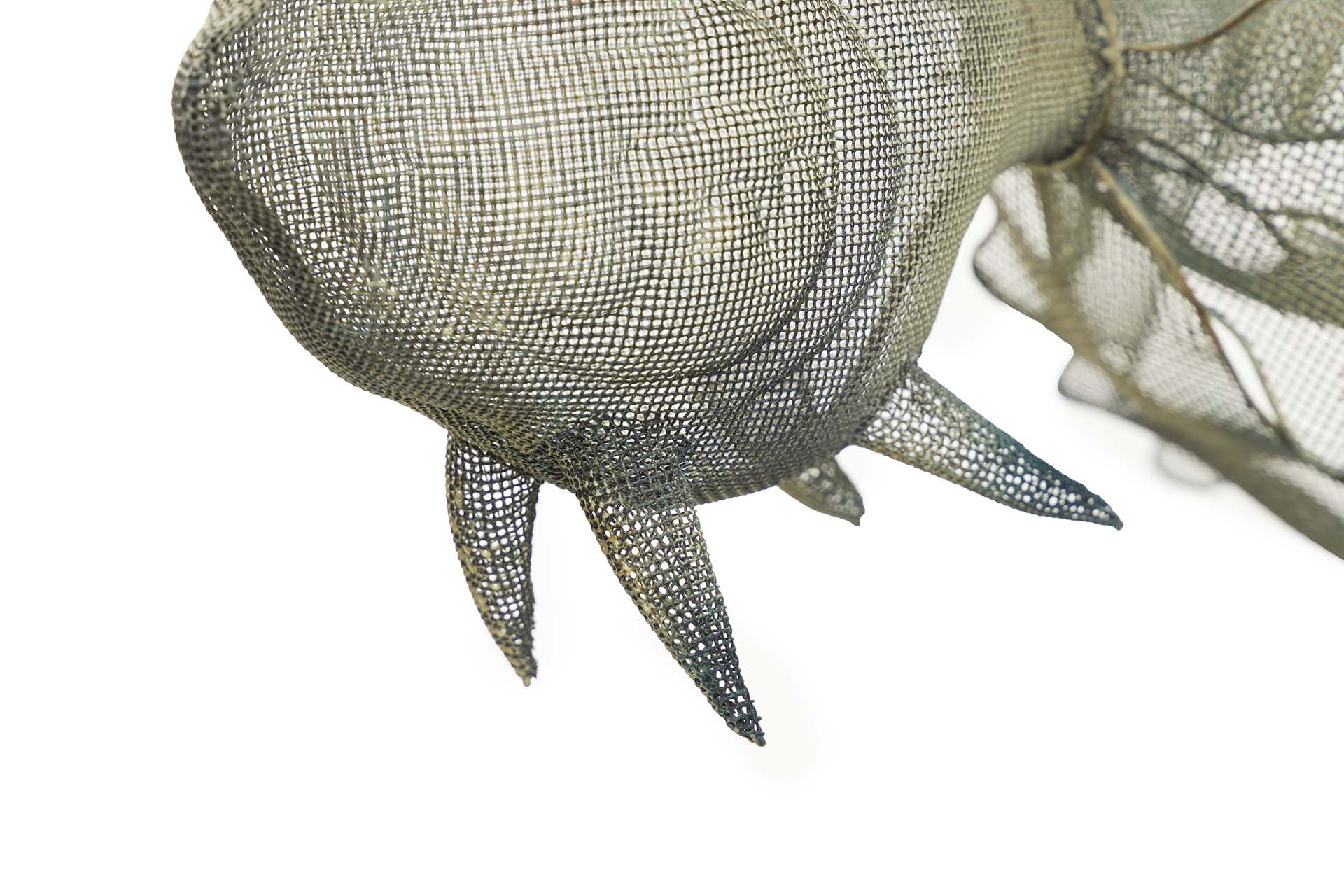 BLUE METAL HANGING FISH FIGURE 73x53x46 CM