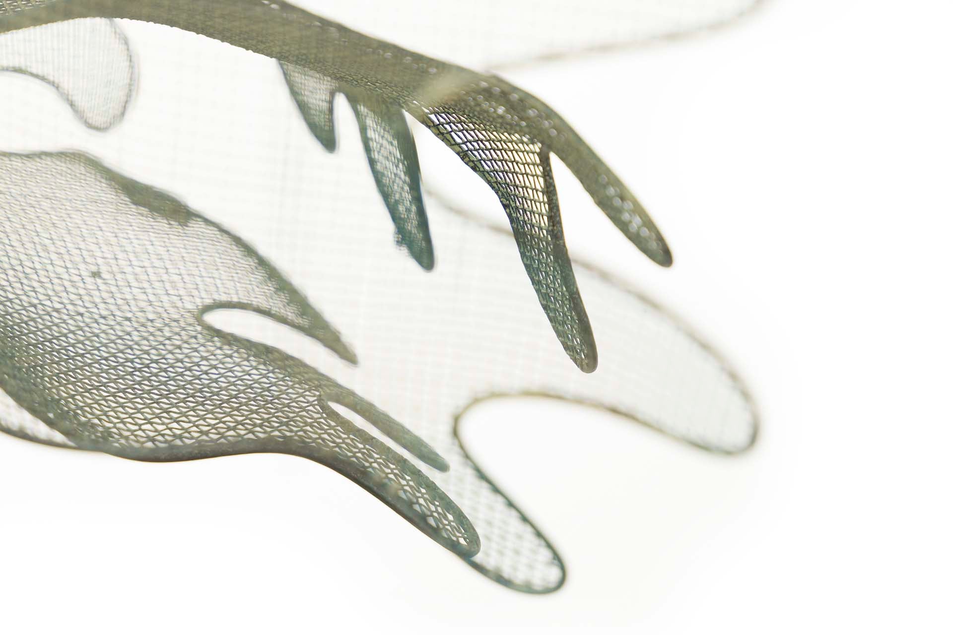 BLUE METAL HANGING FISH FIGURE 73x53x46 CM