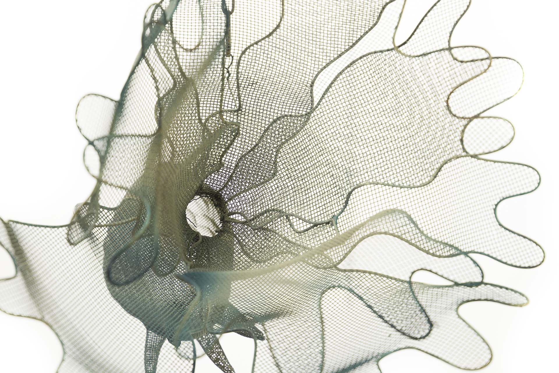 BLUE METAL HANGING FISH FIGURE 73x53x46 CM