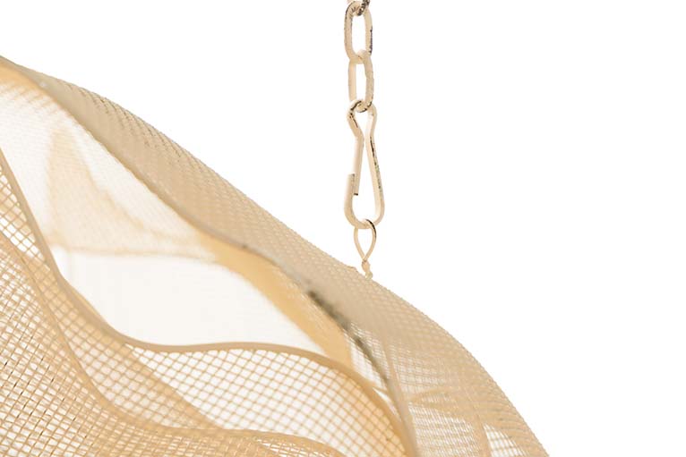 White Metal Hanging Fish Figurine 49x42x42 cm