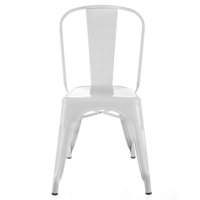 Dallas Industrial White Metal Chair 45 X 52.50 X 85 Cm