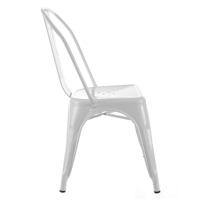 Silla Blanco Metal Dallas Industrial 45 X 52,50 X 85 Cm