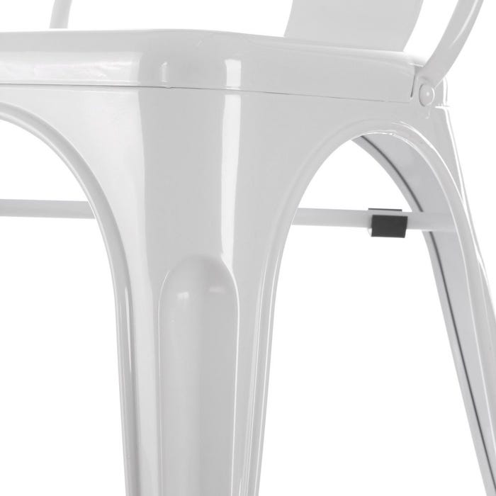 Cadeira Dallas Industrial Metal Branca 45 X 52,50 X 85 Cm