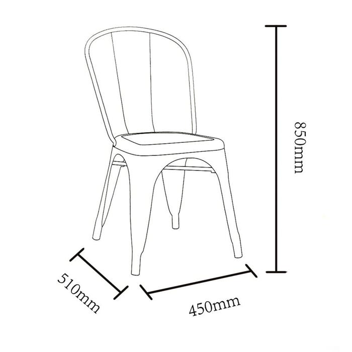 Silla Blanco Metal Dallas Industrial 45 X 52,50 X 85 Cm