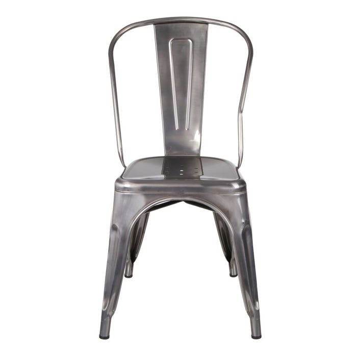 Cadeira Dallas Industrial Silver Metal 45 x 52,50 x 85 cm