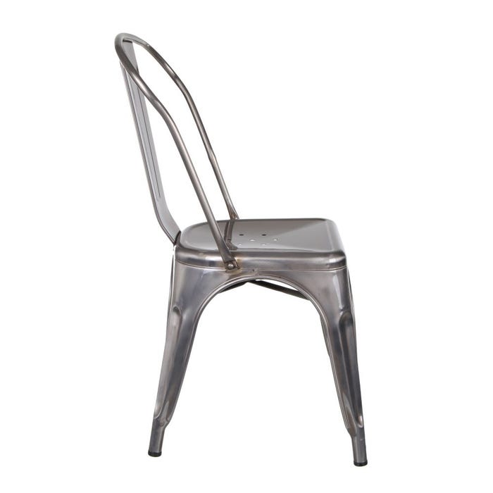 Silla Plata Metal Dallas Industrial 45 X 52,50 X 85 Cm