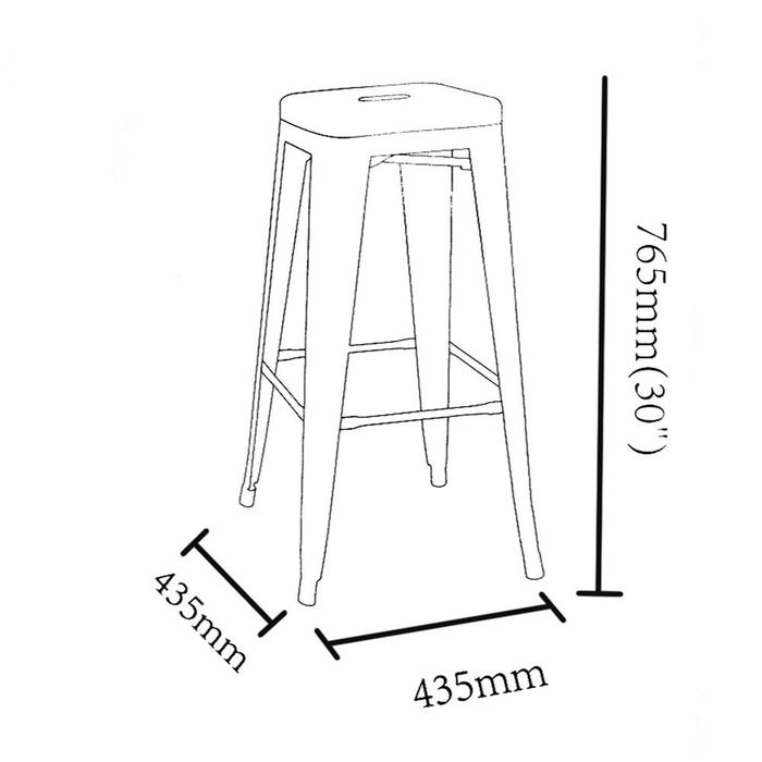 Taburete Blanco Metal Dallas Industrial 43,50 X 43,50 X 76,5