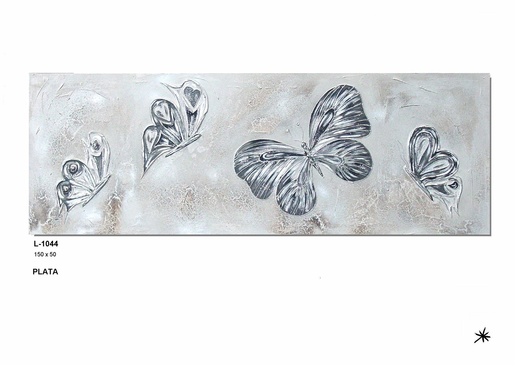 Cuadro mariposas plata