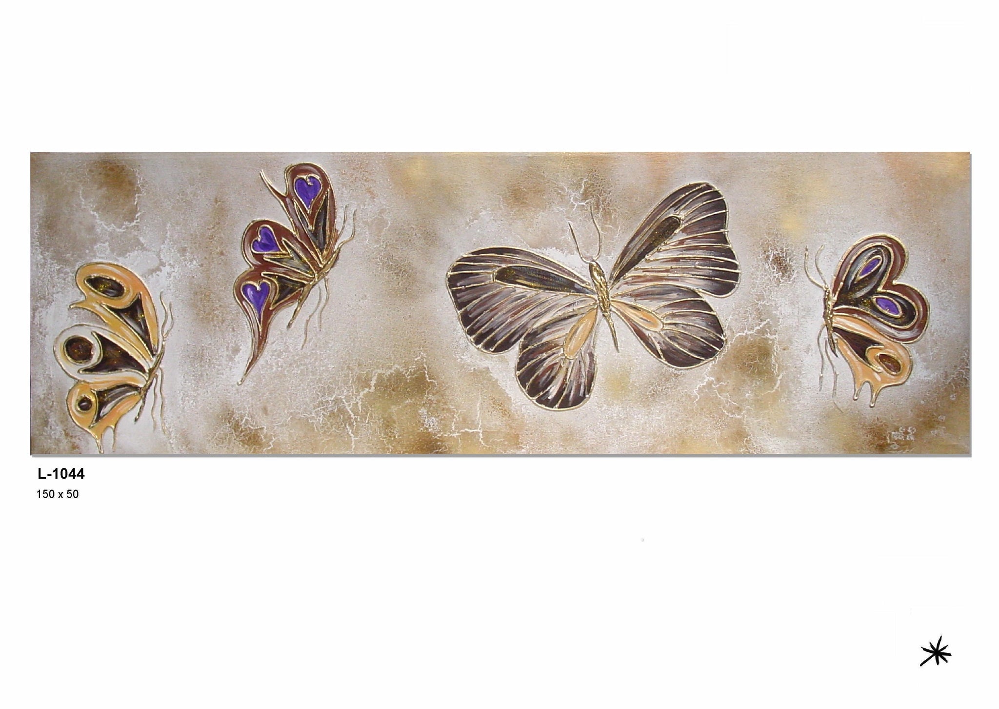 Cuadro mariposas dorado