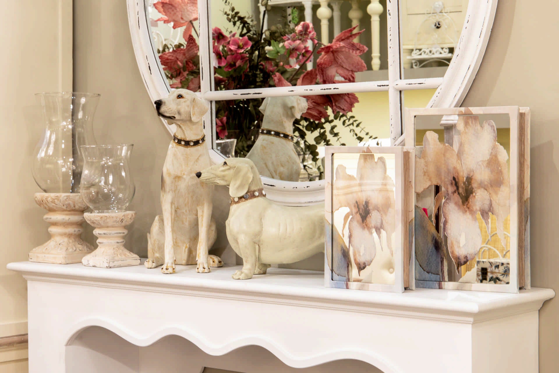 BEIGE RESIN LABRADOR DOG FIGURE 20x29x40 CM