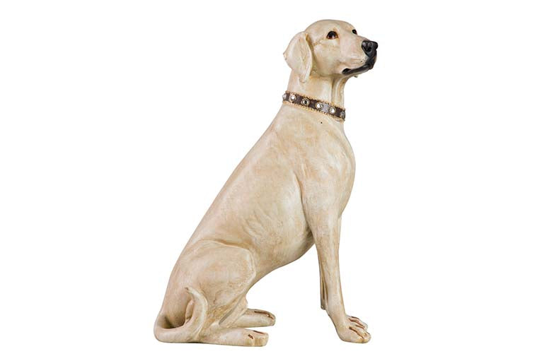 BEIGE RESIN LABRADOR DOG FIGURE 20x29x40 CM