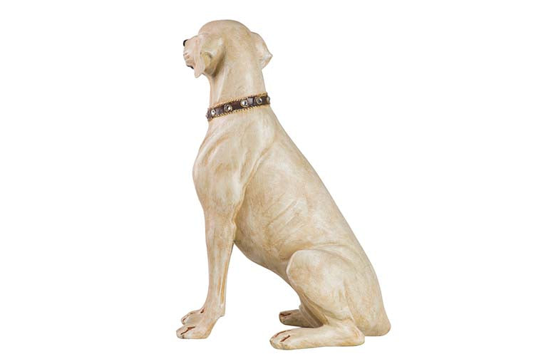BEIGE RESIN LABRADOR DOG FIGURE 20x29x40 CM