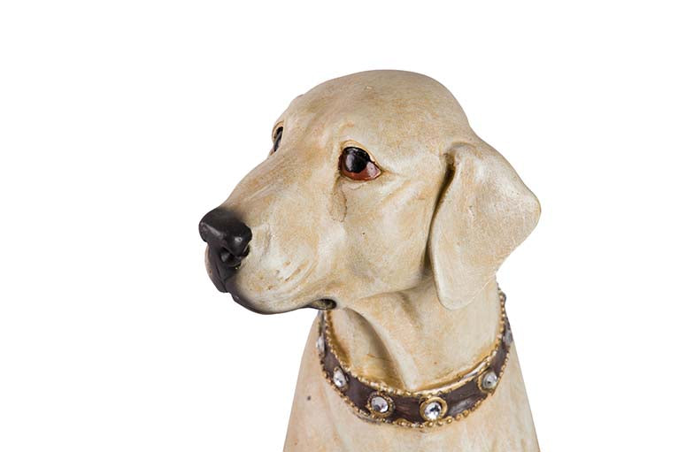 BEIGE RESIN LABRADOR DOG FIGURE 20x29x40 CM